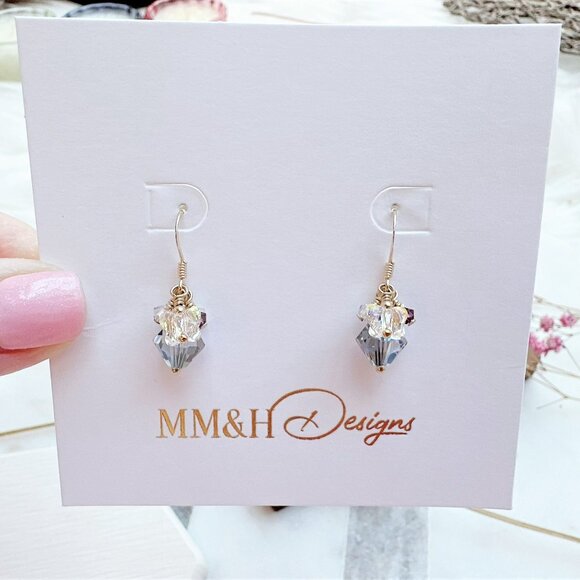 New Butterfly Crystal Earrings | 14k Gold Filled | Handmade in BC - Picture 2 of 6